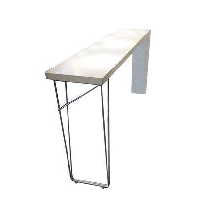 Modern White Counter Height Table Metal and Wood Indoor Rectangle Pub Bar Table Without Chairs Clearhalo 'Bar Furniture' 'Bar Tables' 'bar_tables' 'furn' 'furn_bar_tables' 'Furniture' 'furniture_bar_tables' 'Kitchen & Dining Furniture' 'kitchen&dining_furn' 'kitchen' 4335496