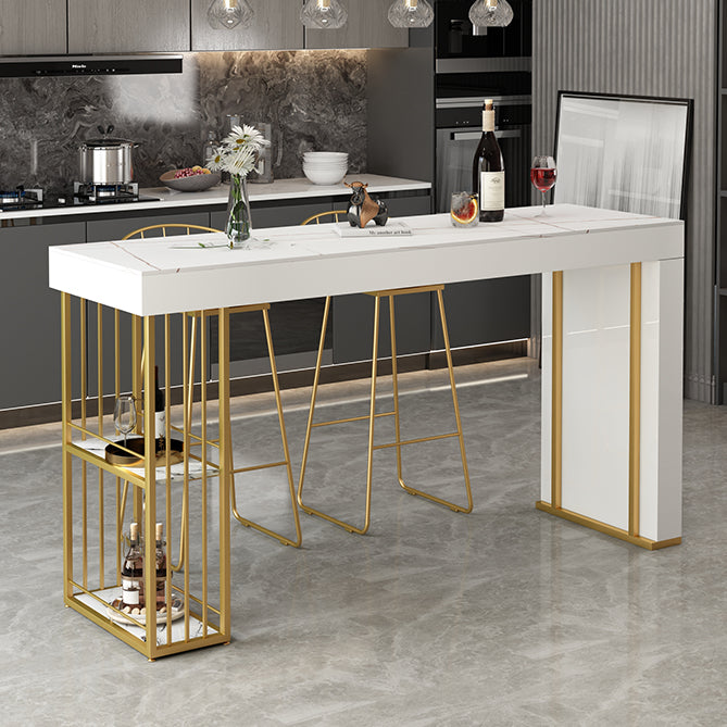 Contemporary Steel Rectangle Counter Height Table Indoor Bar Height Cocktail Table Clearhalo 'Bar Furniture' 'Bar Tables' 'bar_tables' 'furn' 'furn_bar_tables' 'Furniture' 'furniture_bar_tables' 'Kitchen & Dining Furniture' 'kitchen&dining_furn' 'kitchen' 4335562