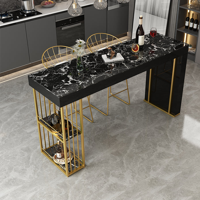 Contemporary Steel Rectangle Counter Height Table Indoor Bar Height Cocktail Table Clearhalo 'Bar Furniture' 'Bar Tables' 'bar_tables' 'furn' 'furn_bar_tables' 'Furniture' 'furniture_bar_tables' 'Kitchen & Dining Furniture' 'kitchen&dining_furn' 'kitchen' 4335567