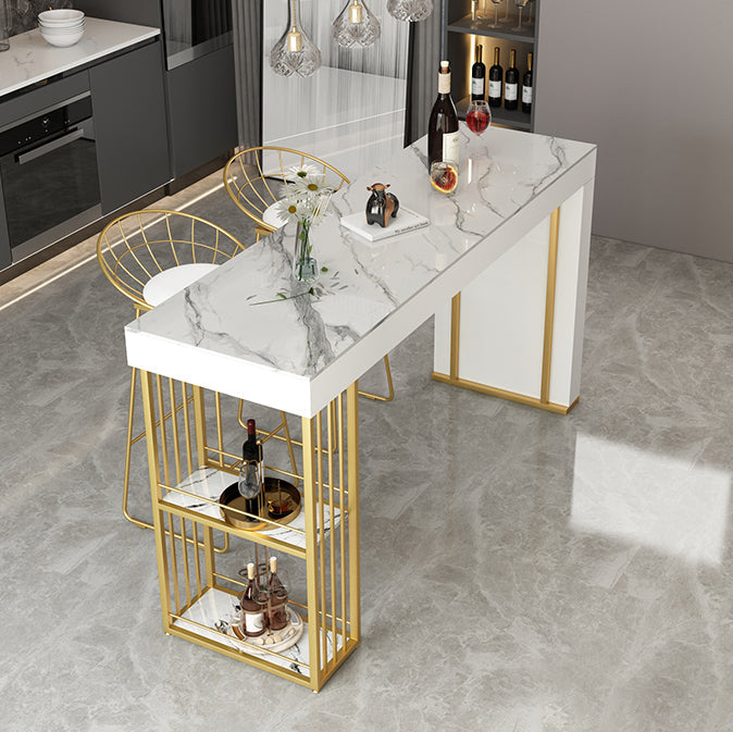 Contemporary Steel Rectangle Counter Height Table Indoor Bar Height Cocktail Table Clearhalo 'Bar Furniture' 'Bar Tables' 'bar_tables' 'furn' 'furn_bar_tables' 'Furniture' 'furniture_bar_tables' 'Kitchen & Dining Furniture' 'kitchen&dining_furn' 'kitchen' 4335568