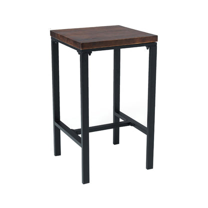 Modern Squared Bar Dining Table Indoor Wood Bar Height Table with Iron Base 42-Inch Top 21.7"L x 21.7"W x 41.3"H Without Chairs Clearhalo 'Bar Furniture' 'Bar Tables' 'bar_tables' 'furn' 'furn_bar_tables' 'Furniture' 'furniture_bar_tables' 'Kitchen & Dining Furniture' 4335593