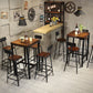 Modern Squared Bar Dining Table Indoor Wood Bar Height Table with Iron Base 42-Inch Top Clearhalo 'Bar Furniture' 'Bar Tables' 'bar_tables' 'furn' 'furn_bar_tables' 'Furniture' 'furniture_bar_tables' 'Kitchen & Dining Furniture' 4335595