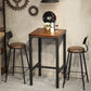 Modern Squared Bar Dining Table Indoor Wood Bar Height Table with Iron Base 42-Inch Top Clearhalo 'Bar Furniture' 'Bar Tables' 'bar_tables' 'furn' 'furn_bar_tables' 'Furniture' 'furniture_bar_tables' 'Kitchen & Dining Furniture' 4335597