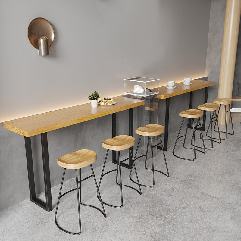 Cafe and Break-room Bistro Bar Desk Modern Rectangle Wood Counter-height Pub Table Clearhalo 'Bar Furniture' 'Bar Tables' 'bar_tables' 'furn' 'furn_bar_tables' 'Furniture' 'furniture_bar_tables' 'Kitchen & Dining Furniture' 'kitchen&dining_furn' 'kitchen' 4335602