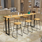 Cafe and Break-room Bistro Bar Desk Modern Rectangle Wood Counter-height Pub Table 118.1"L x 15.7"W x 41.3"H Without Chairs Clearhalo 'Bar Furniture' 'Bar Tables' 'bar_tables' 'furn' 'furn_bar_tables' 'Furniture' 'furniture_bar_tables' 'Kitchen & Dining Furniture' 'kitchen&dining_furn' 'kitchen' 4335603