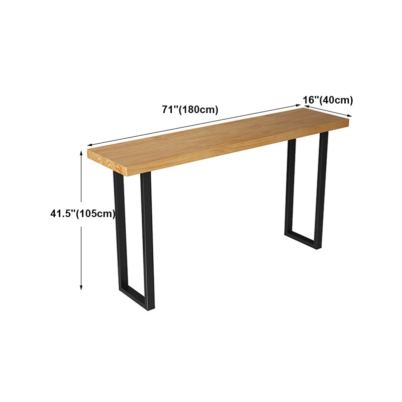 Cafe and Break-room Bistro Bar Desk Modern Rectangle Wood Counter-height Pub Table Clearhalo 'Bar Furniture' 'Bar Tables' 'bar_tables' 'furn' 'furn_bar_tables' 'Furniture' 'furniture_bar_tables' 'Kitchen & Dining Furniture' 'kitchen&dining_furn' 'kitchen' 4335616