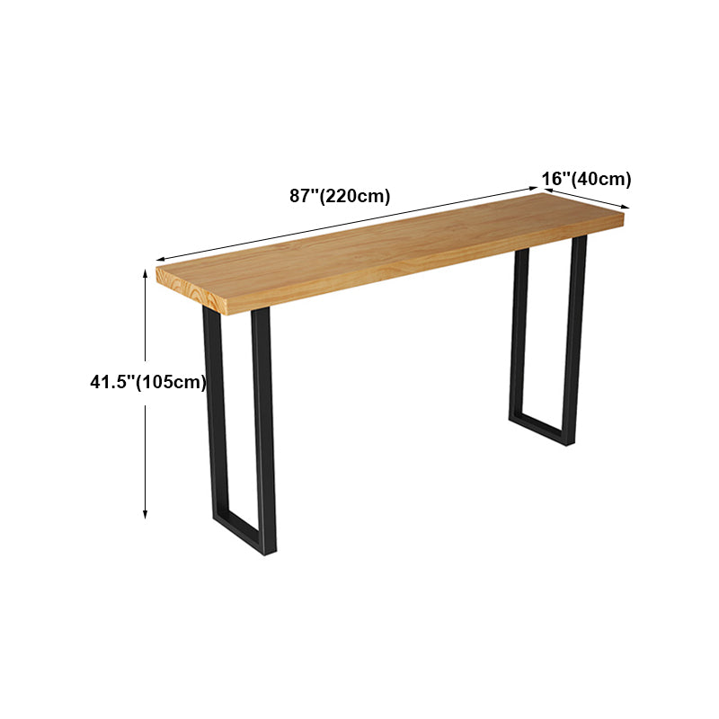 Cafe and Break-room Bistro Bar Desk Modern Rectangle Wood Counter-height Pub Table Clearhalo 'Bar Furniture' 'Bar Tables' 'bar_tables' 'furn' 'furn_bar_tables' 'Furniture' 'furniture_bar_tables' 'Kitchen & Dining Furniture' 'kitchen&dining_furn' 'kitchen' 4335618