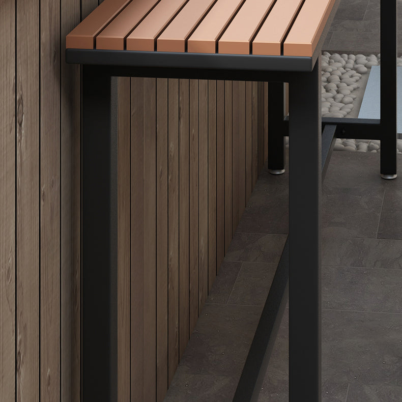 Balcony Rectangle Modern Pub Bar Table Footrest Trestle Wood Bar/Dinette Table Clearhalo 'Bar Furniture' 'Bar Tables' 'bar_tables' 'furn' 'furn_bar_tables' 'Furniture' 'furniture_bar_tables' 'Kitchen & Dining Furniture' 4335630
