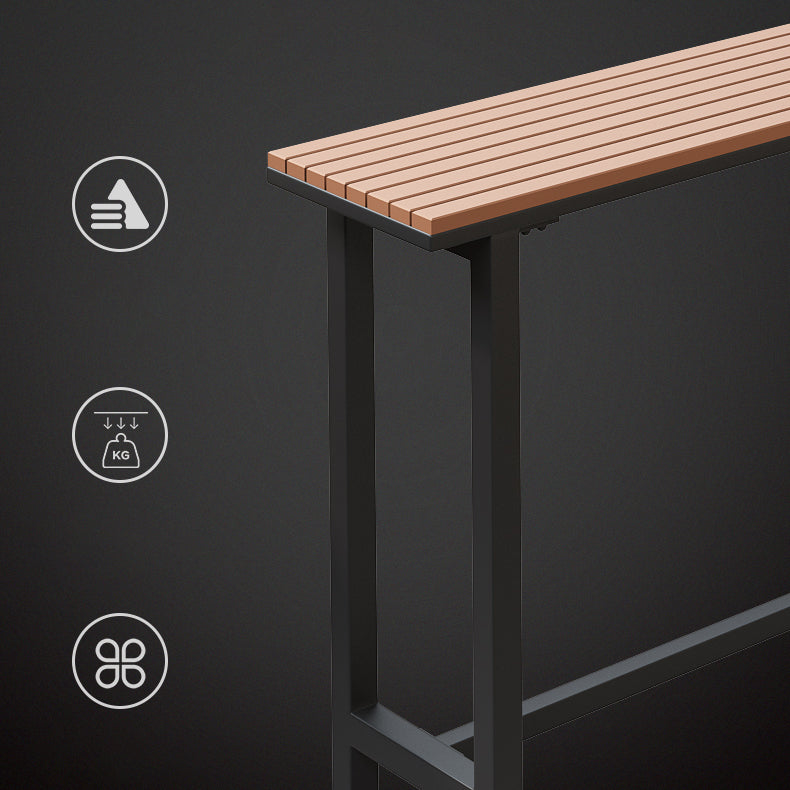 Balcony Rectangle Modern Pub Bar Table Footrest Trestle Wood Bar/Dinette Table Clearhalo 'Bar Furniture' 'Bar Tables' 'bar_tables' 'furn' 'furn_bar_tables' 'Furniture' 'furniture_bar_tables' 'Kitchen & Dining Furniture' 4335631