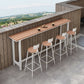Balcony Rectangle Modern Pub Bar Table Footrest Trestle Wood Bar/Dinette Table 63"L x 17.7"W x 41.3"H White Without Chairs Clearhalo 'Bar Furniture' 'Bar Tables' 'bar_tables' 'furn' 'furn_bar_tables' 'Furniture' 'furniture_bar_tables' 'Kitchen & Dining Furniture' 4335632