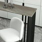 Modern Rectangle Bar Dining Table Indoor Bar Height Table with Iron Base 42-Inch Top Clearhalo 'Bar Furniture' 'Bar Tables' 'bar_tables' 'furn' 'furn_bar_tables' 'Furniture' 'furniture_bar_tables' 'Kitchen & Dining Furniture' 'kitchen&dining_furn' 'kitchen' 4335650