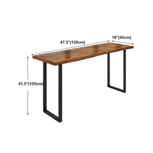 Indoor Rectangle Sled Bistro Accent Dining Table Wood Modern Cocktail Bar Table in Brown Clearhalo 'Bar Furniture' 'Bar Tables' 'bar_tables' 'furn' 'furn_bar_tables' 'Furniture' 'furniture_bar_tables' 'Kitchen & Dining Furniture' 'kitchen&dining_furn' 'kitchen' 4335668