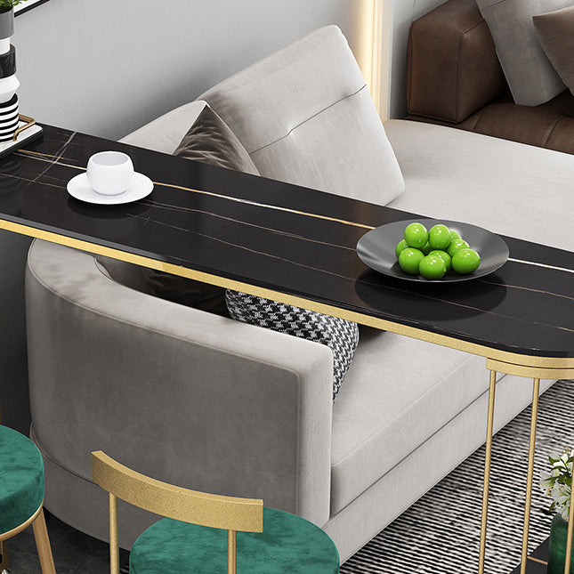 Modern Bar Dining Table Indoor Bar Height Table with Iron Base 42-Inch Top Clearhalo 'Bar Furniture' 'Bar Tables' 'bar_tables' 'furn' 'furn_bar_tables' 'Furniture' 'furniture_bar_tables' 'Kitchen & Dining Furniture' 'kitchen&dining_furn' 'kitchen' 4335686