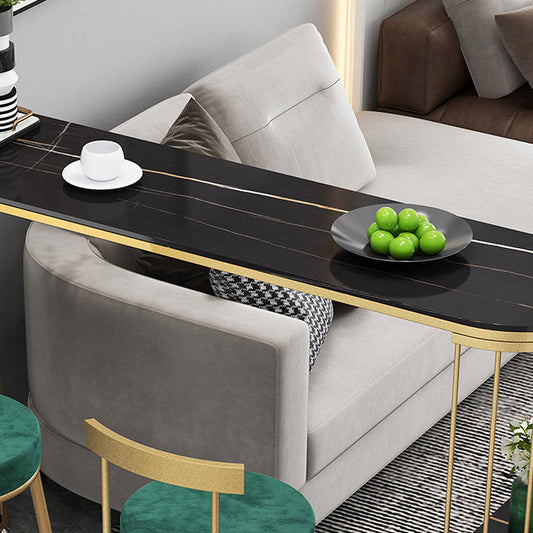 Modern Bar Dining Table Indoor Bar Height Table with Iron Base 42-Inch Top Clearhalo 'Bar Furniture' 'Bar Tables' 'bar_tables' 'furn' 'furn_bar_tables' 'Furniture' 'furniture_bar_tables' 'Kitchen & Dining Furniture' 'kitchen&dining_furn' 'kitchen' 4335686