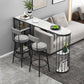 Modern Bar Dining Table Indoor Bar Height Table with Iron Base 42-Inch Top 63"L x 15.7"W x 41.3"H Black Without Chairs Clearhalo 'Bar Furniture' 'Bar Tables' 'bar_tables' 'furn' 'furn_bar_tables' 'Furniture' 'furniture_bar_tables' 'Kitchen & Dining Furniture' 'kitchen&dining_furn' 'kitchen' 4335688