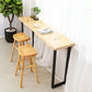 Modern Rectangle Bar Dining Table Wood Sled Bar Height Pub Table with Iron Base 70.9"L x 17.7"W x 41.3"H Without Chairs Clearhalo 'Bar Furniture' 'Bar Tables' 'bar_tables' 'furn' 'furn_bar_tables' 'Furniture' 'furniture_bar_tables' 'Kitchen & Dining Furniture' 4335733