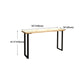 Modern Rectangle Bar Dining Table Wood Sled Bar Height Pub Table with Iron Base Clearhalo 'Bar Furniture' 'Bar Tables' 'bar_tables' 'furn' 'furn_bar_tables' 'Furniture' 'furniture_bar_tables' 'Kitchen & Dining Furniture' 4335735