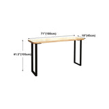 Modern Rectangle Bar Dining Table Wood Sled Bar Height Pub Table with Iron Base Clearhalo 'Bar Furniture' 'Bar Tables' 'bar_tables' 'furn' 'furn_bar_tables' 'Furniture' 'furniture_bar_tables' 'Kitchen & Dining Furniture' 4335737