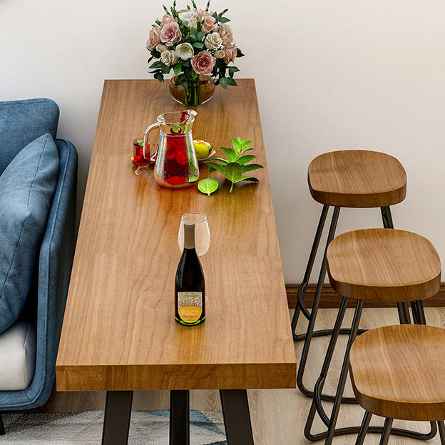 Contemporary Rectangle Bar Dining Table Wood Trestle Bar Height Table 42-Inch Top Clearhalo 'Bar Furniture' 'Bar Tables' 'bar_tables' 'furn' 'furn_bar_tables' 'Furniture' 'furniture_bar_tables' 'Kitchen & Dining Furniture' 'kitchen&dining_furn' 'kitchen' 4335770