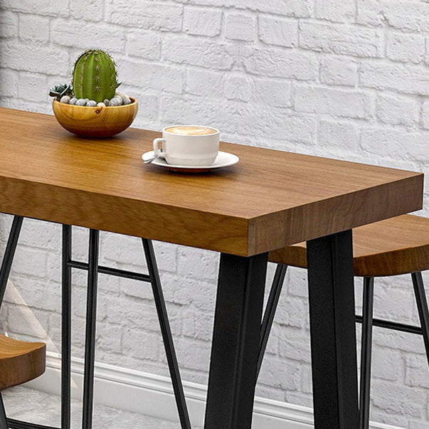 Contemporary Rectangle Bar Dining Table Wood Trestle Bar Height Table 42-Inch Top Clearhalo 'Bar Furniture' 'Bar Tables' 'bar_tables' 'furn' 'furn_bar_tables' 'Furniture' 'furniture_bar_tables' 'Kitchen & Dining Furniture' 'kitchen&dining_furn' 'kitchen' 4335771