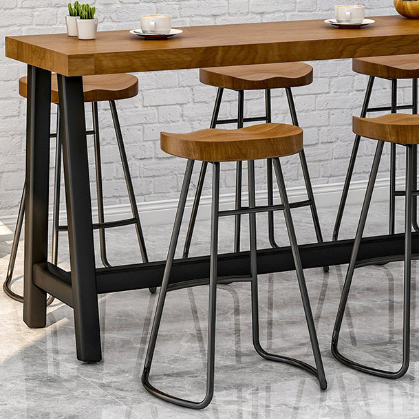 Contemporary Rectangle Bar Dining Table Wood Trestle Bar Height Table 42-Inch Top Clearhalo 'Bar Furniture' 'Bar Tables' 'bar_tables' 'furn' 'furn_bar_tables' 'Furniture' 'furniture_bar_tables' 'Kitchen & Dining Furniture' 'kitchen&dining_furn' 'kitchen' 4335772