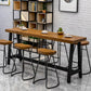 Contemporary Rectangle Bar Dining Table Wood Trestle Bar Height Table 42-Inch Top 47.2"L x 15.7"W x 41.3"H Without Chairs Clearhalo 'Bar Furniture' 'Bar Tables' 'bar_tables' 'furn' 'furn_bar_tables' 'Furniture' 'furniture_bar_tables' 'Kitchen & Dining Furniture' 'kitchen&dining_furn' 'kitchen' 4335776