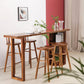Contemporary Rectangle Bar Dining Table Wood Bar Height Table with Shelves Clearhalo 'Bar Furniture' 'Bar Tables' 'bar_tables' 'furn' 'furn_bar_tables' 'Furniture' 'furniture_bar_tables' 'Kitchen & Dining Furniture' 'kitchen&dining_furn' 'kitchen' 4335797