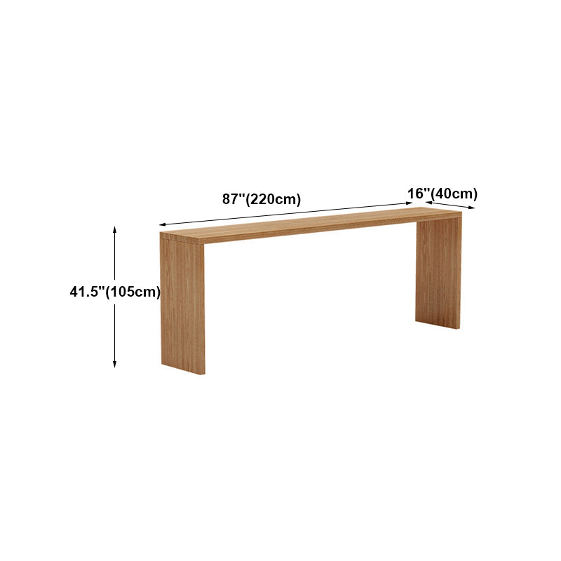 Modern Rectangle Bar Dining Table Double Pedestal Wood Bar Height Table in Brown Clearhalo 'Bar Furniture' 'Bar Tables' 'bar_tables' 'furn' 'furn_bar_tables' 'Furniture' 'furniture_bar_tables' 'Kitchen & Dining Furniture' 'kitchen&dining_furn' 'kitchen' 4335822