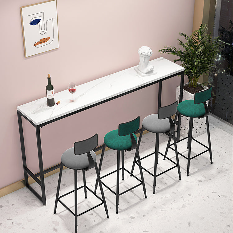 Marble Rectangle Counter Height Dining Table Indoor Footrest Pub Height Dining Table Clearhalo 'Bar Furniture' 'Bar Tables' 'bar_tables' 'furn' 'furn_bar_tables' 'Furniture' 'furniture_bar_tables' 'Kitchen & Dining Furniture' 4335848