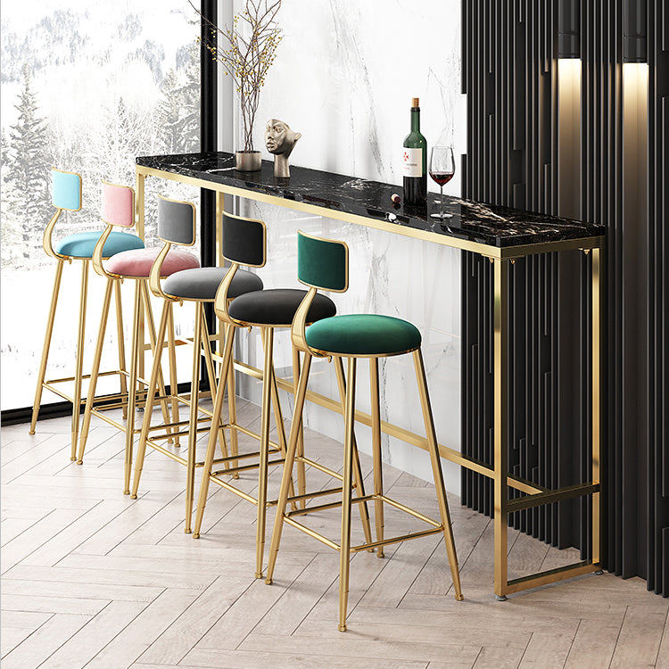 Marble Rectangle Counter Height Dining Table Indoor Footrest Pub Height Dining Table Clearhalo 'Bar Furniture' 'Bar Tables' 'bar_tables' 'furn' 'furn_bar_tables' 'Furniture' 'furniture_bar_tables' 'Kitchen & Dining Furniture' 4335853