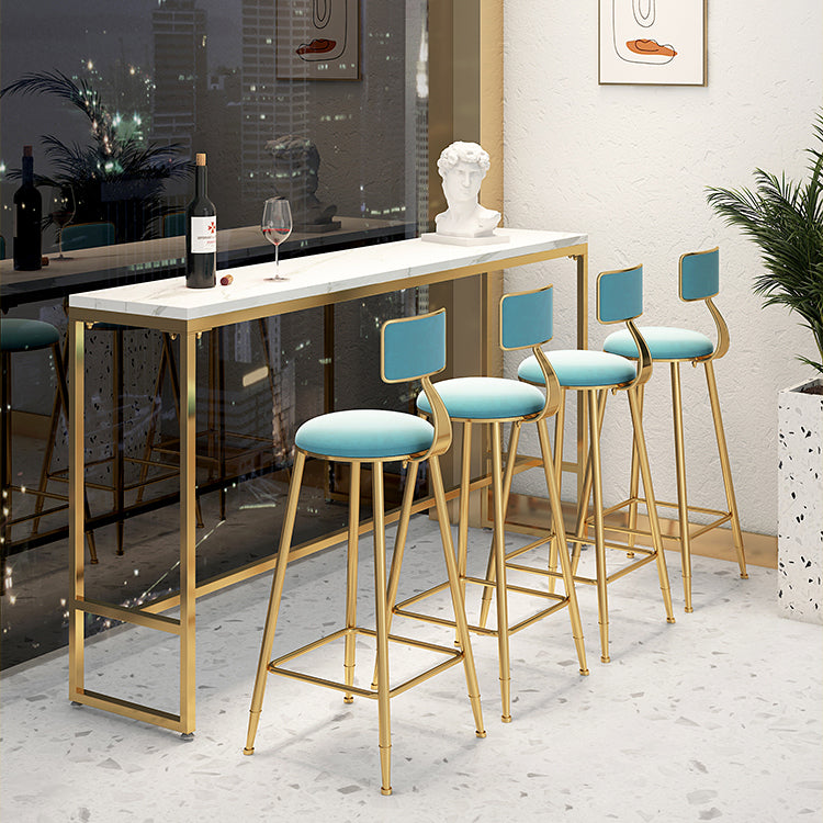 Marble Rectangle Counter Height Dining Table Indoor Footrest Pub Height Dining Table Clearhalo 'Bar Furniture' 'Bar Tables' 'bar_tables' 'furn' 'furn_bar_tables' 'Furniture' 'furniture_bar_tables' 'Kitchen & Dining Furniture' 4335856