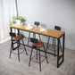 Modern Rectangle Bar Dining Table Wood Bar Height Table with Trestle Base 86.6"L x 15.7"W x 41.3"H Without Chairs Clearhalo 'Bar Furniture' 'Bar Tables' 'bar_tables' 'furn' 'furn_bar_tables' 'Furniture' 'furniture_bar_tables' 'Kitchen & Dining Furniture' 'kitchen&dining_furn' 'kitchen' 4335868