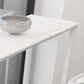 Rectangle Stone Modern Cocktail Bar Table Footrest Trestle Pub Height Dining Table Clearhalo 'Bar Furniture' 'Bar Tables' 'bar_tables' 'furn' 'furn_bar_tables' 'Furniture' 'furniture_bar_tables' 'Kitchen & Dining Furniture' 'kitchen&dining_furn' 'kitchen' 4335895