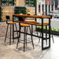 Modern Rectangle Bar Dining Table Wood Trestle Bar Height Table with Shelves 94.5"L x 15.7"W x 41.3"H Without Chairs Clearhalo 'Bar Furniture' 'Bar Tables' 'bar_tables' 'furn' 'furn_bar_tables' 'Furniture' 'furniture_bar_tables' 'Kitchen & Dining Furniture' 'kitchen&dining_furn' 'kitchen' 4335909