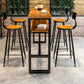 Modern Rectangle Bar Dining Table Wood Trestle Bar Height Table with Shelves 86.6"L x 15.7"W x 41.3"H Without Chairs Clearhalo 'Bar Furniture' 'Bar Tables' 'bar_tables' 'furn' 'furn_bar_tables' 'Furniture' 'furniture_bar_tables' 'Kitchen & Dining Furniture' 'kitchen&dining_furn' 'kitchen' 4335910