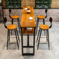Modern Rectangle Bar Dining Table Wood Trestle Bar Height Table with Shelves 78.7"L x 15.7"W x 41.3"H Without Chairs Clearhalo 'Bar Furniture' 'Bar Tables' 'bar_tables' 'furn' 'furn_bar_tables' 'Furniture' 'furniture_bar_tables' 'Kitchen & Dining Furniture' 'kitchen&dining_furn' 'kitchen' 4335911