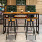 Modern Rectangle Bar Dining Table Wood Trestle Bar Height Table with Shelves Clearhalo 'Bar Furniture' 'Bar Tables' 'bar_tables' 'furn' 'furn_bar_tables' 'Furniture' 'furniture_bar_tables' 'Kitchen & Dining Furniture' 'kitchen&dining_furn' 'kitchen' 4335917