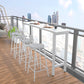 Cafe Footrest Bar Height Table Modern Wood Fixed Table Bistro Bar Table 94.5"L x 15.7"W x 41.3"H White Without Chairs Clearhalo 'Bar Furniture' 'Bar Tables' 'bar_tables' 'furn' 'furn_bar_tables' 'Furniture' 'furniture_bar_tables' 'Kitchen & Dining Furniture' 'kitchen&dining_furn' 'kitchen' 4335932