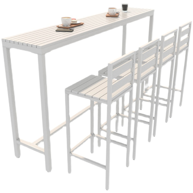 Cafe Footrest Bar Height Table Modern Wood Fixed Table Bistro Bar Table White Without Chairs Clearhalo 'Bar Furniture' 'Bar Tables' 'bar_tables' 'furn' 'furn_bar_tables' 'Furniture' 'furniture_bar_tables' 'Kitchen & Dining Furniture' 'kitchen&dining_furn' 'kitchen' 4335935