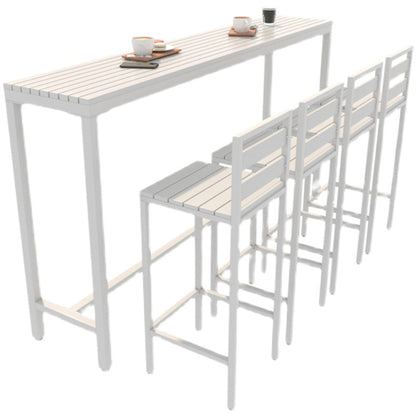 Cafe Footrest Bar Height Table Modern Wood Fixed Table Bistro Bar Table White Without Chairs Clearhalo 'Bar Furniture' 'Bar Tables' 'bar_tables' 'furn' 'furn_bar_tables' 'Furniture' 'furniture_bar_tables' 'Kitchen & Dining Furniture' 'kitchen&dining_furn' 'kitchen' 4335935