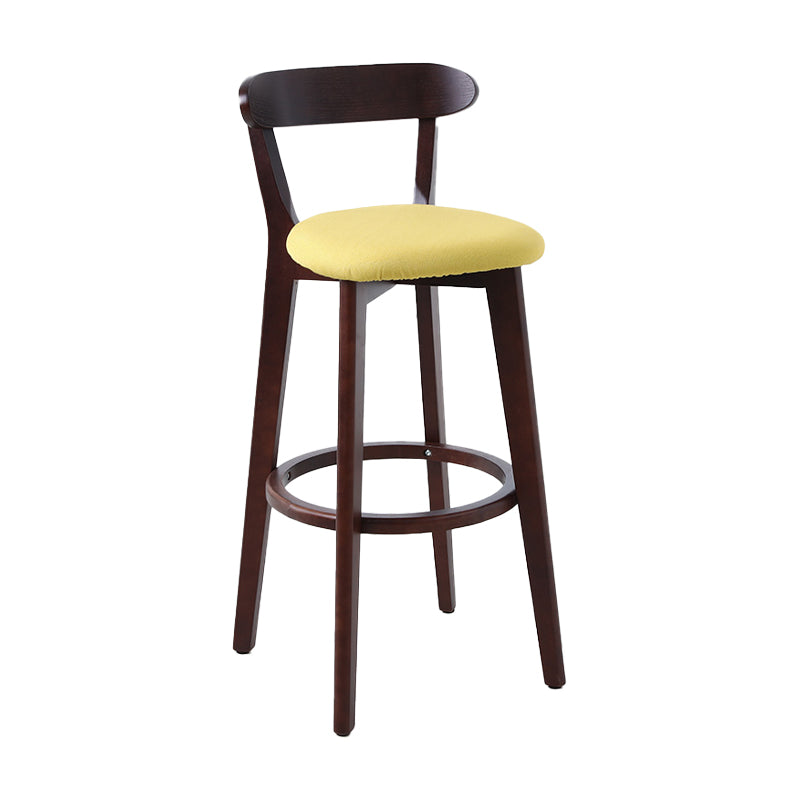 Scandinavian Style Bar-stool with Wooden leg Square Seat Counter Stool for Kitchen Bar Natural Yellow 1 Piece Clearhalo 'Bar Furniture' 'Bar Stools' 'bar_stools' 'furn' 'furn_bar_stools' 'furniture_bar_stools' 'Kitchen & Dining Furniture' 'kitchen&dining_furn' 'kitchen' 'kitchen_furn' Furniture' 4339710