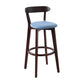 Scandinavian Style Bar-stool with Wooden leg Square Seat Counter Stool for Kitchen Bar Natural Blue 1 Piece Clearhalo 'Bar Furniture' 'Bar Stools' 'bar_stools' 'furn' 'furn_bar_stools' 'furniture_bar_stools' 'Kitchen & Dining Furniture' 'kitchen&dining_furn' 'kitchen' 'kitchen_furn' Furniture' 4339712