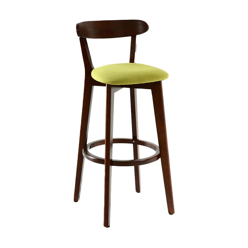 Scandinavian Style Bar-stool with Wooden leg Square Seat Counter Stool for Kitchen Bar Natural Green 1 Piece Clearhalo 'Bar Furniture' 'Bar Stools' 'bar_stools' 'furn' 'furn_bar_stools' 'furniture_bar_stools' 'Kitchen & Dining Furniture' 'kitchen&dining_furn' 'kitchen' 'kitchen_furn' Furniture' 4339714