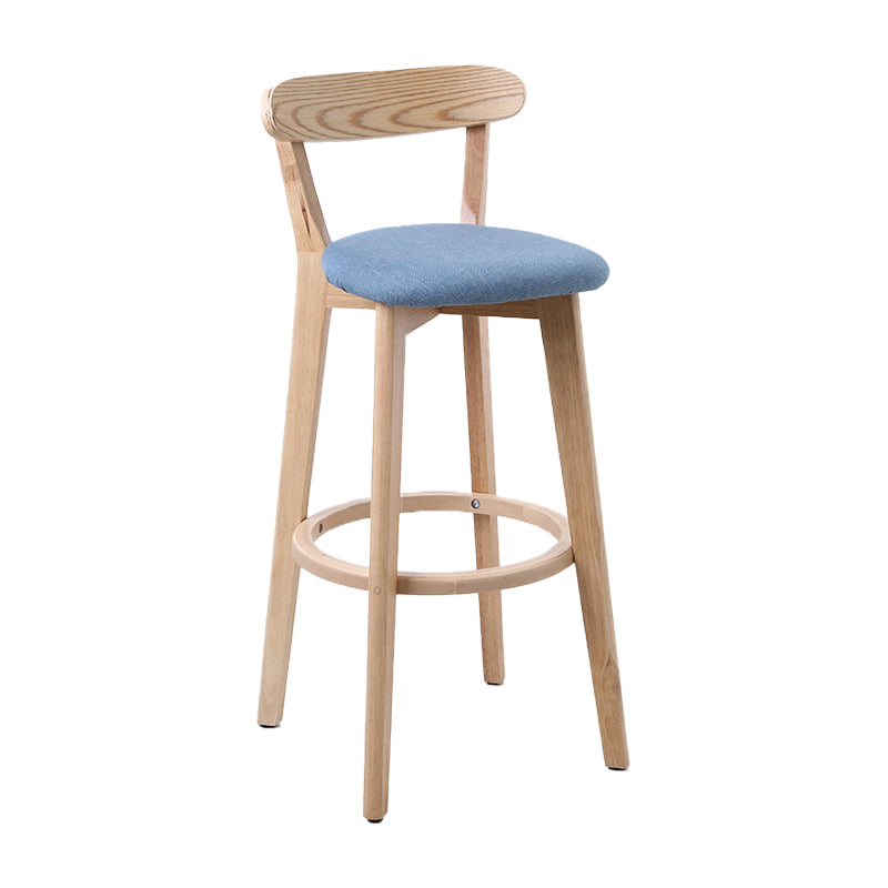 Scandinavian Style Bar-stool with Wooden leg Square Seat Counter Stool for Kitchen Bar Wood Blue 1 Piece Clearhalo 'Bar Furniture' 'Bar Stools' 'bar_stools' 'furn' 'furn_bar_stools' 'furniture_bar_stools' 'Kitchen & Dining Furniture' 'kitchen&dining_furn' 'kitchen' 'kitchen_furn' Furniture' 4339719