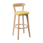 Scandinavian Style Bar-stool with Wooden leg Square Seat Counter Stool for Kitchen Bar Wood Yellow 1 Piece Clearhalo 'Bar Furniture' 'Bar Stools' 'bar_stools' 'furn' 'furn_bar_stools' 'furniture_bar_stools' 'Kitchen & Dining Furniture' 'kitchen&dining_furn' 'kitchen' 'kitchen_furn' Furniture' 4339720