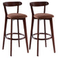Scandinavian Style Bar-stool with Wooden leg Square Seat Counter Stool for Kitchen Bar Natural Brown 2 Piece Set Clearhalo 'Bar Furniture' 'Bar Stools' 'bar_stools' 'furn' 'furn_bar_stools' 'furniture_bar_stools' 'Kitchen & Dining Furniture' 'kitchen&dining_furn' 'kitchen' 'kitchen_furn' Furniture' 4339722