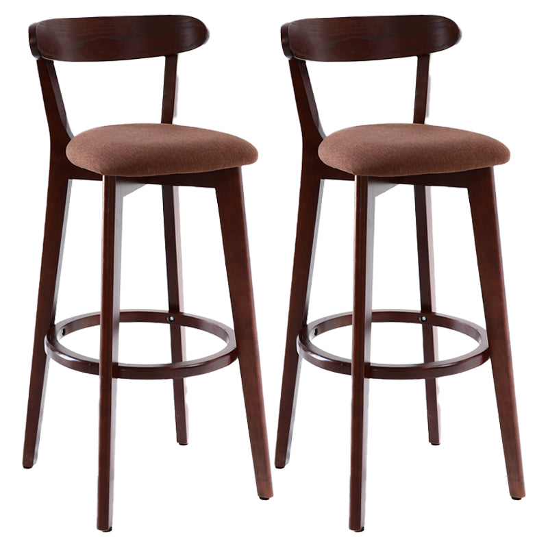Scandinavian Style Bar-stool with Wooden leg Square Seat Counter Stool for Kitchen Bar Natural Brown 2 Piece Set Clearhalo 'Bar Furniture' 'Bar Stools' 'bar_stools' 'furn' 'furn_bar_stools' 'furniture_bar_stools' 'Kitchen & Dining Furniture' 'kitchen&dining_furn' 'kitchen' 'kitchen_furn' Furniture' 4339722