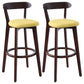 Scandinavian Style Bar-stool with Wooden leg Square Seat Counter Stool for Kitchen Bar Natural Yellow 2 Piece Set Clearhalo 'Bar Furniture' 'Bar Stools' 'bar_stools' 'furn' 'furn_bar_stools' 'furniture_bar_stools' 'Kitchen & Dining Furniture' 'kitchen&dining_furn' 'kitchen' 'kitchen_furn' Furniture' 4339725