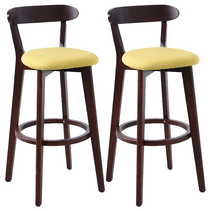 Scandinavian Style Bar-stool with Wooden leg Square Seat Counter Stool for Kitchen Bar Natural Yellow 2 Piece Set Clearhalo 'Bar Furniture' 'Bar Stools' 'bar_stools' 'furn' 'furn_bar_stools' 'furniture_bar_stools' 'Kitchen & Dining Furniture' 'kitchen&dining_furn' 'kitchen' 'kitchen_furn' Furniture' 4339725