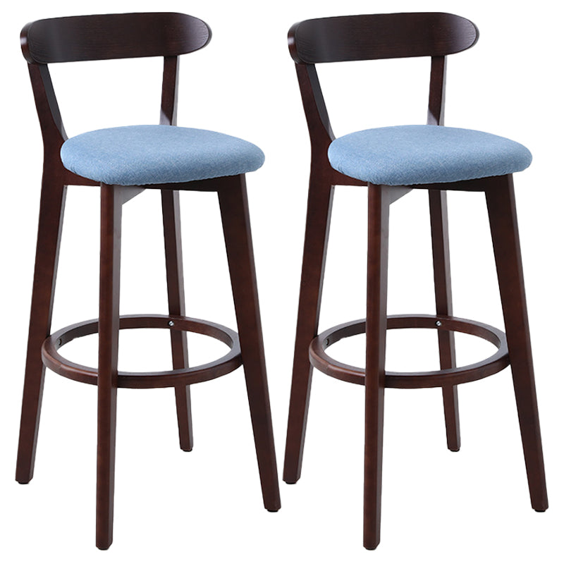 Scandinavian Style Bar-stool with Wooden leg Square Seat Counter Stool for Kitchen Bar Natural Blue 2 Piece Set Clearhalo 'Bar Furniture' 'Bar Stools' 'bar_stools' 'furn' 'furn_bar_stools' 'furniture_bar_stools' 'Kitchen & Dining Furniture' 'kitchen&dining_furn' 'kitchen' 'kitchen_furn' Furniture' 4339726
